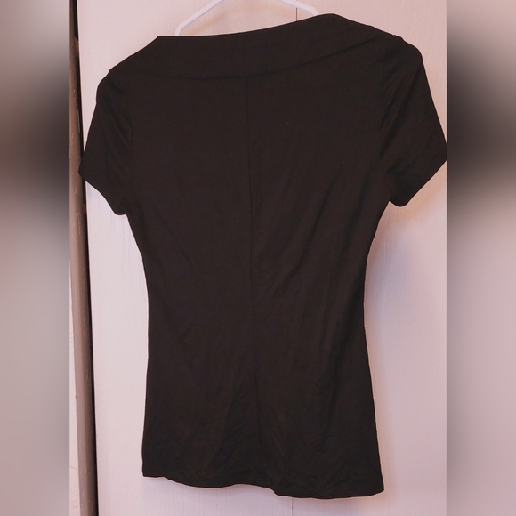 Trina Turk Boat Cowl Neck Top Size Small Pullover Stretch Elegant Cap Sleeve - Picture 5 of 9